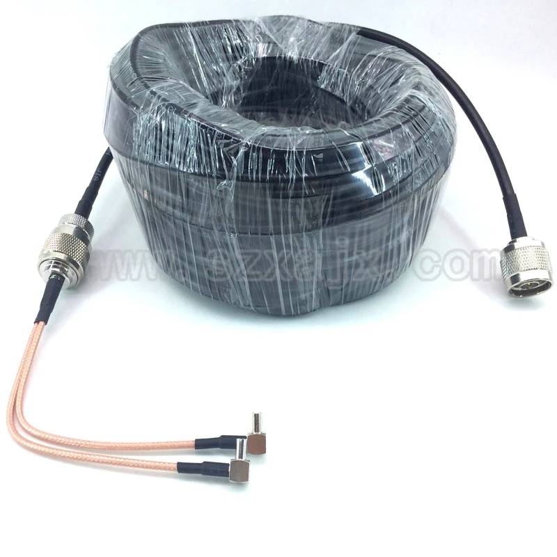 N male к 2 X TS9/CRC9 Male коннектор антенный кабельный сплиттер комбайнер Y типа кабель