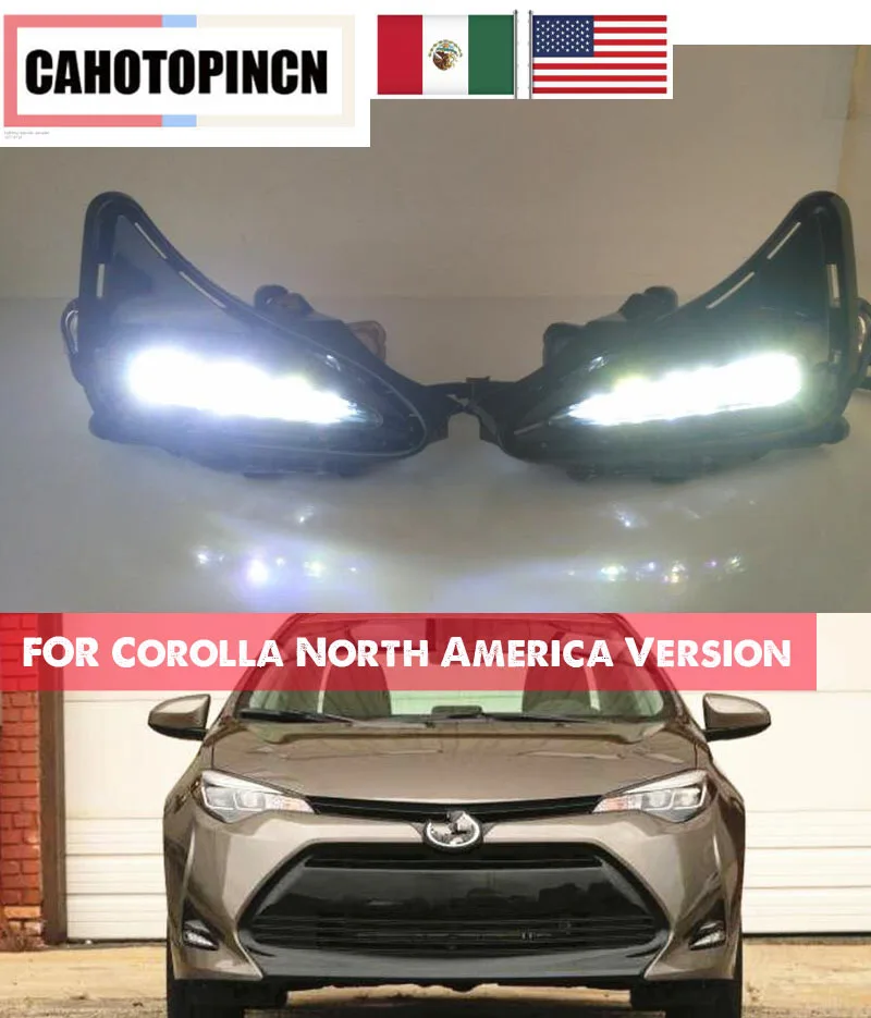 

DRL For Toyota Corolla North America Version 2017 12V LED DRL Daytime Running Light Daylight Waterproof Fog Lamp Cover