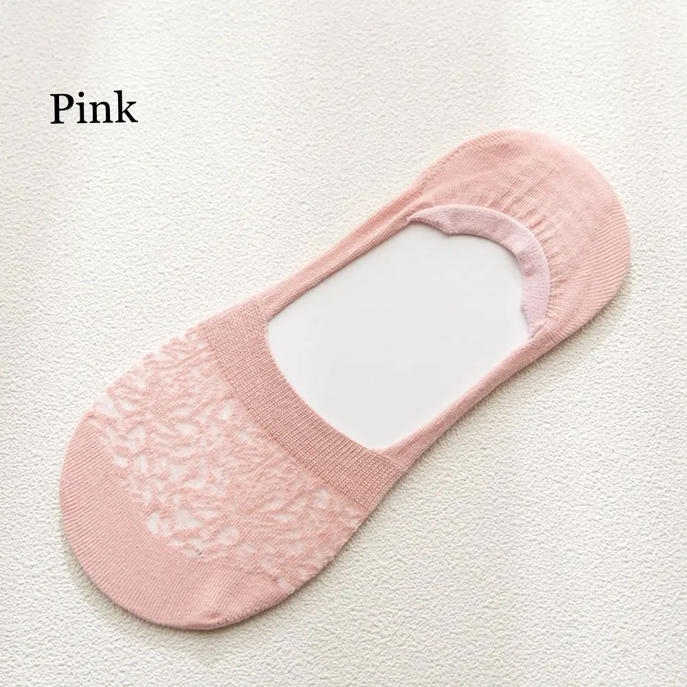 1 пара, повседневные хлопковые Дышащие Короткие Носки ярких цветов, невидимые Нескользящие короткие носки, модные женские эластичные короткие Чулочные изделия - Цвет: pink
