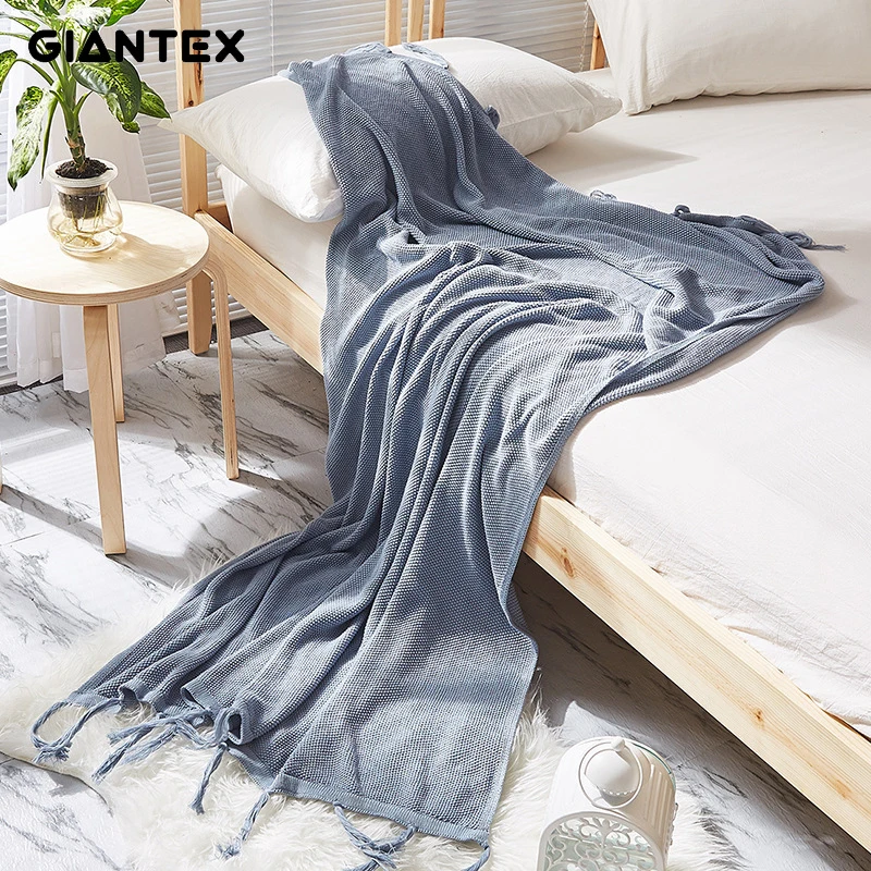 GIANTEX хлопчатобумажное вязаное зимнее Скандинавское одеяло для кровати покрывало