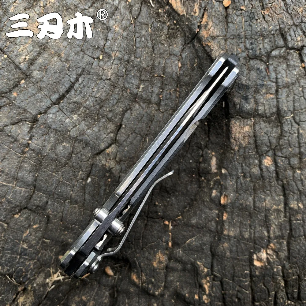 Sanremu 7089 LUY Folding Knife 12C27 Blade Stainless Steel Handle Outdoor Camping Hunting Survival Cutting EDC Pocket Knives