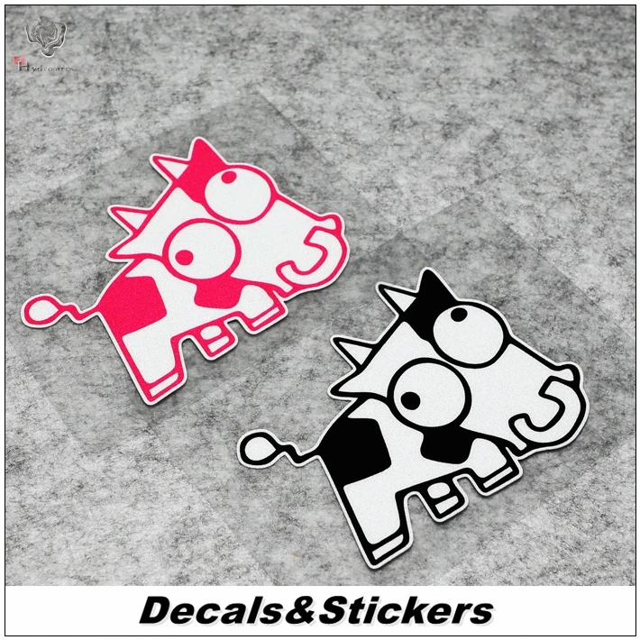

NO.L144 Funny Cartoon Crazy Cow JDM 3M Reflective Modified Stickers Car Glass Waterproof MOTO GP Decals Racing Motorcycle Motocr