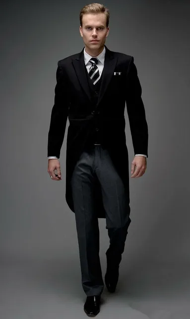 Tailored Elegant Bridegrom Gray Morning Suit Wedding Tuxedo For Men/Groomwear 3 pieces Suits Set