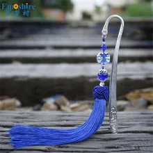 Gongfu история Древний китайский женская заколка кисточкой синий фиолетовый подарок закладки для студентов рекламные металлические закладки M183