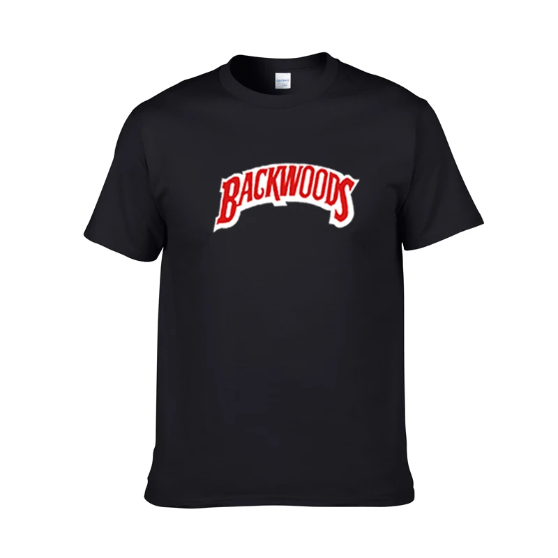 Новая летняя мужская футболка с принтом BACKWOODS модная коротким рукавом и круглым