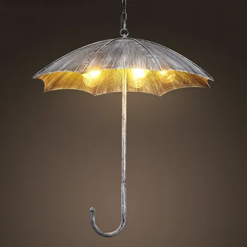 

Industrial Retro Umbrella Iron Chandelier Light E27 Vintage Loft Hanging Lamp Lighting Fixture For Living Room Restaurant PL565
