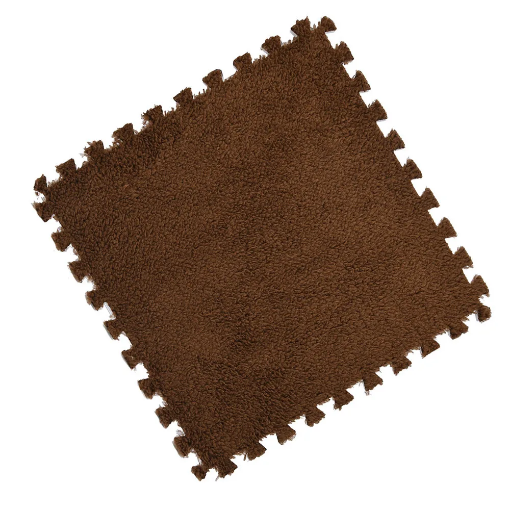 

25X25cm Kids Carpet Foam Puzzle Mat EVA Shaggy Velvet Baby Eco Floor 7 colors Square mosaic velvet mat 25X25x1cm