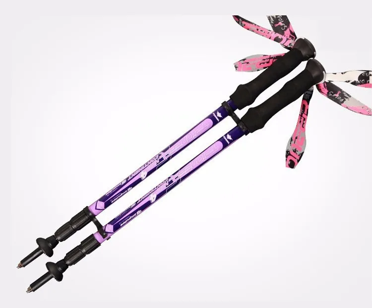Ultra leve de Fibra de Carbono Pioneiro Caminhadas Bengala Caminhadas Alpenstock Escalada Camping Trekking Matraque Bengalas Telescópica Pólo 16 High Quality Esporte e Lazer