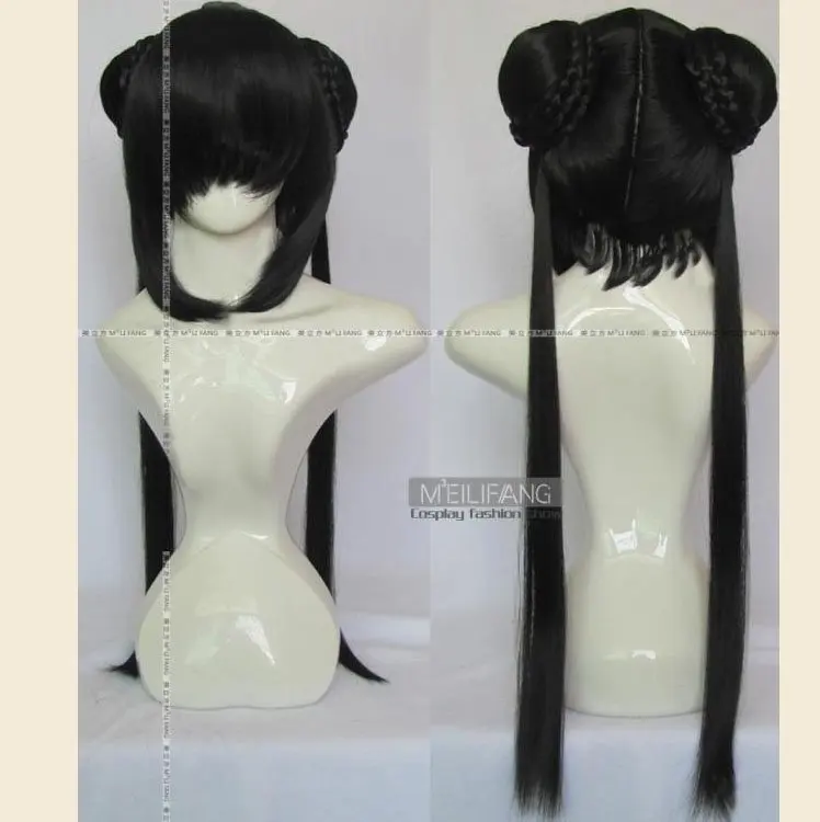 

70cm Black Stylish Layered Half Long Straight Cosplay Hair Wig,Have Stock,Free Shipping