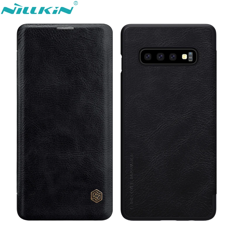 

NILLKIN Retro QIN PU Leather Case for Samsung Galaxy S10 Plus S10+ S10e Case Cover Hard PC Back Cover Flip Business Phone Cases