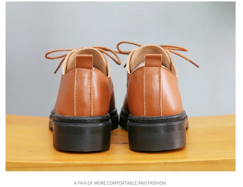 O16U/женские туфли-оксфорды на плоской подошве; повседневная обувь на шнуровке из искусственной кожи; женская обувь на плоской платформе с круглым носком; недорогие кроссовки на толстой подошве