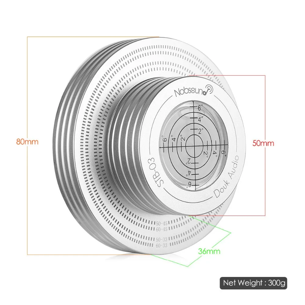 Nobsound Здравствуйте класса Здравствуйте-Fi LP винилового диска стабилизатор 50/60 Гц Тахометр запись Вес проигрыватели пузырьковый уровень