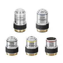 OSEELANG – lentille d'objectif de Microscope 4x10x20x40x100x185, accessoires de Microscope biologique avec objectif achromatique