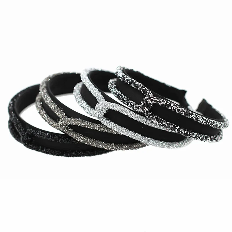 New Fashion Rhinestone Crystal Cross Hair Bands Unique Design Wide Hairband Headbands for Women Girl Shiny Hoop Hair Accessories