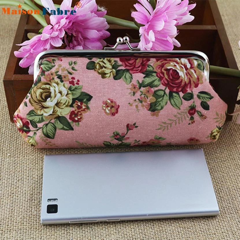 

2017 Luxury Brands Women Lady Retro Vintage Flower Small Wallet Hasp Purse Clutch Bag Women's Pursecoin purse Maquiagem Bolsas