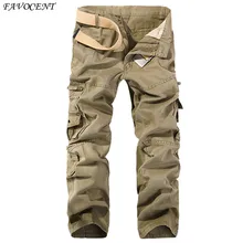 Мужские брюки карго мужские Весна и осень новые армейские зеленые мужские повседневные брюки с большими карманами легко стирающиеся Брюки размер 40