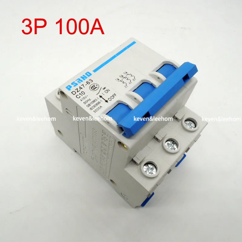 

DZ47 3P 100A AC 230V 400V Circuit breaker MCB Household air switch without leakage C type