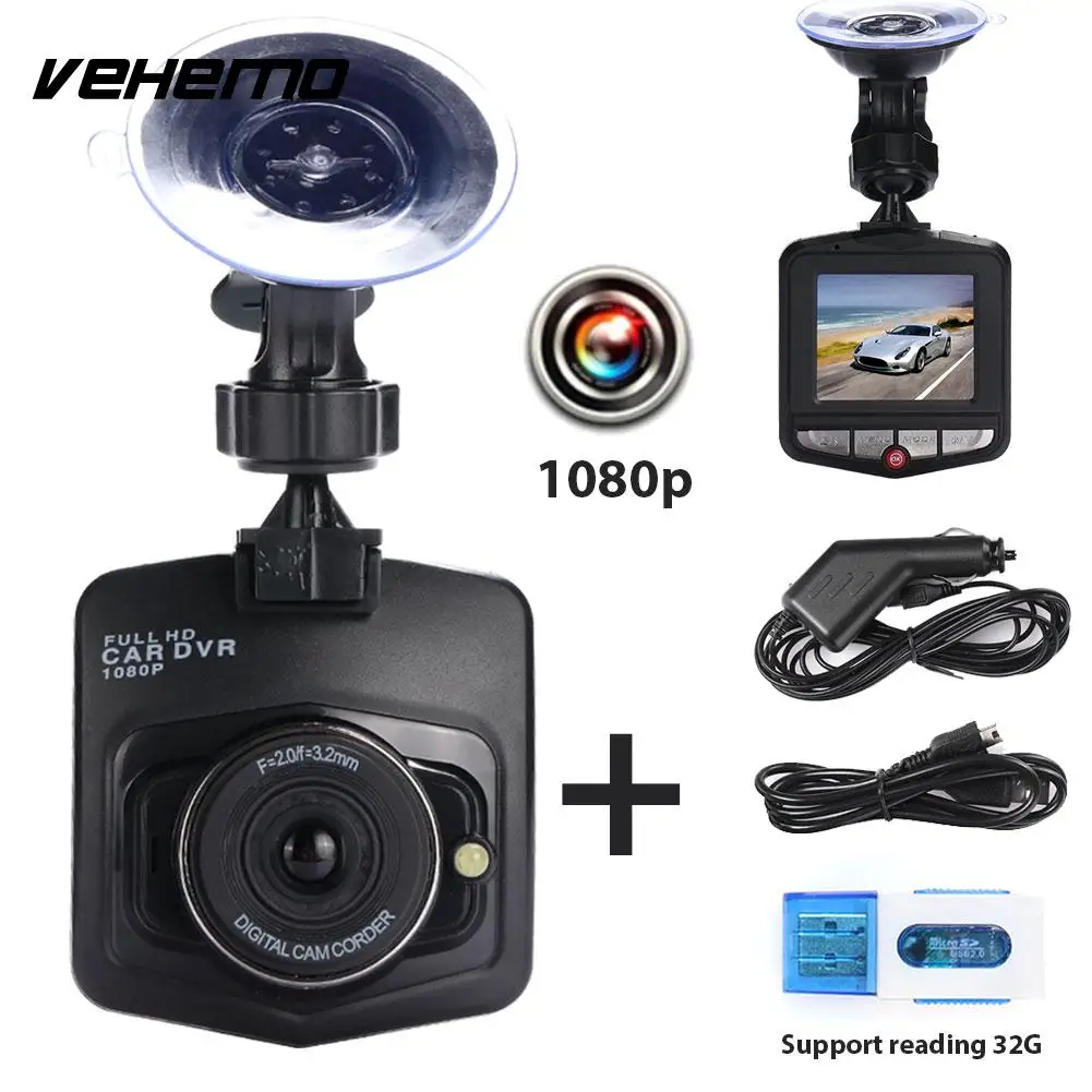

Vehemo Car DVR with Card Reader 170 Degrees Dash Cam Driving Recorder Parking Monitor Portable Car Camera Auto Video Recorder