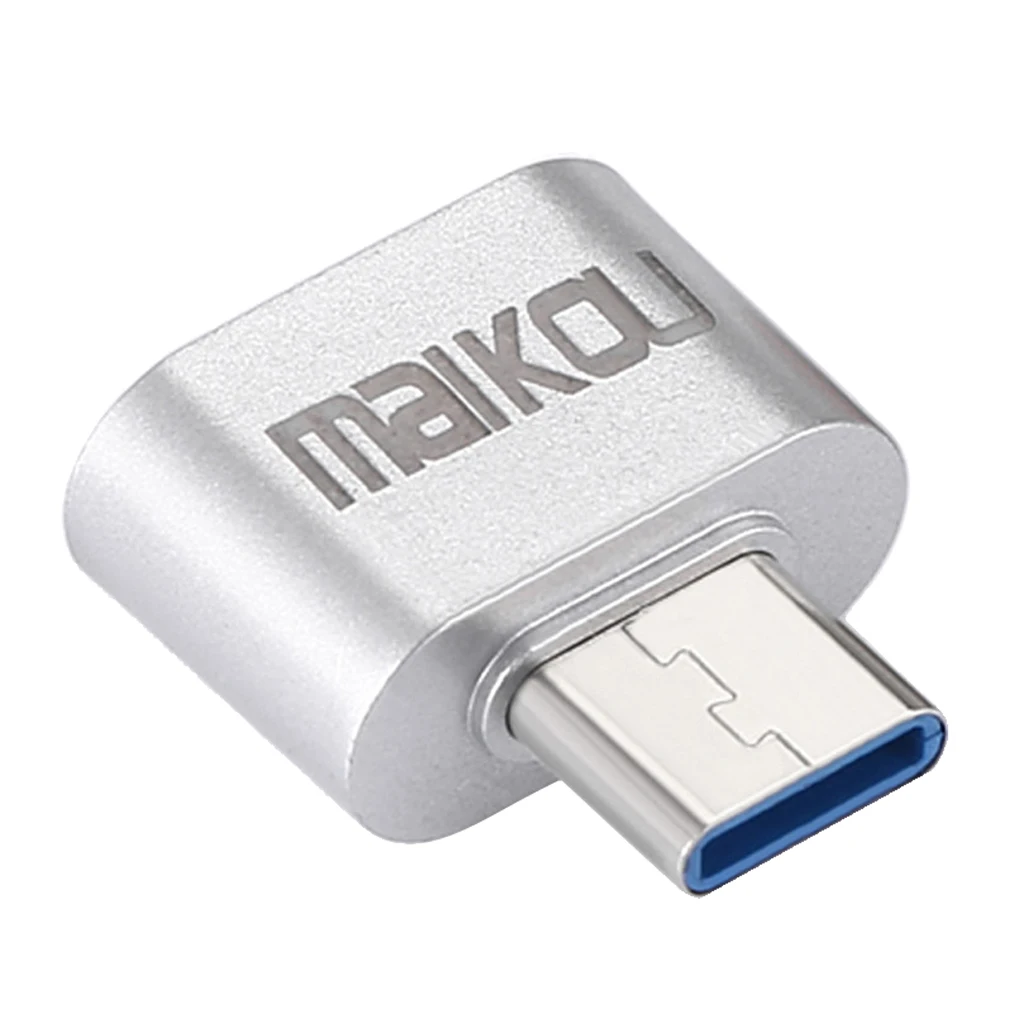 1 Piece Portable USB 3.0 to USB Type C Adapter OTG Connector for All Type-C Devices Silver 19x18x8mm