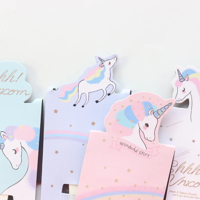 Domikee cute kawaii cartoon unicorn shape school student magnetic bookmark for books candy paper book marks stationery gift
