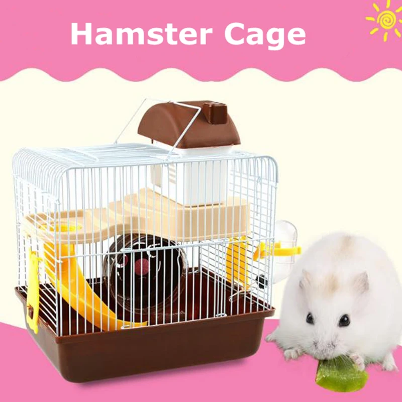 2017 New Luxurious Cages Hamsters Cage Double Decker Sliding Board