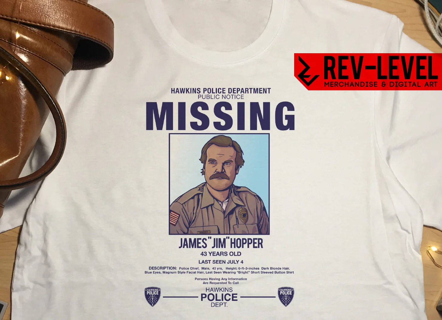 Странные Вещи Hopper Missing Poster Футболка вдохновленная сезоном 3 Мужская Женская