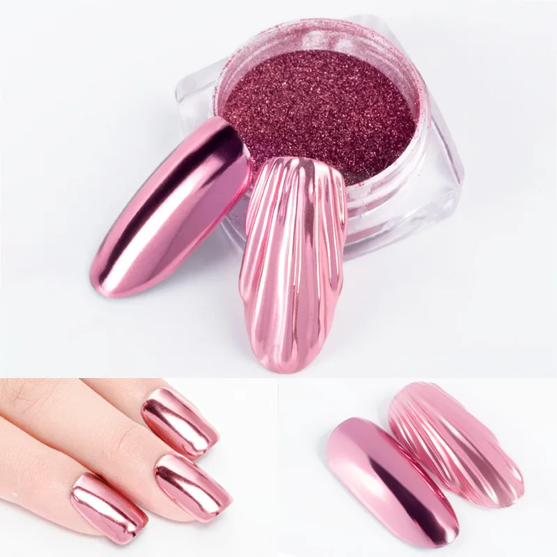 Queen Fingers 0.5g/box Mirror Rose Gold Nail Glitter Powder Shining