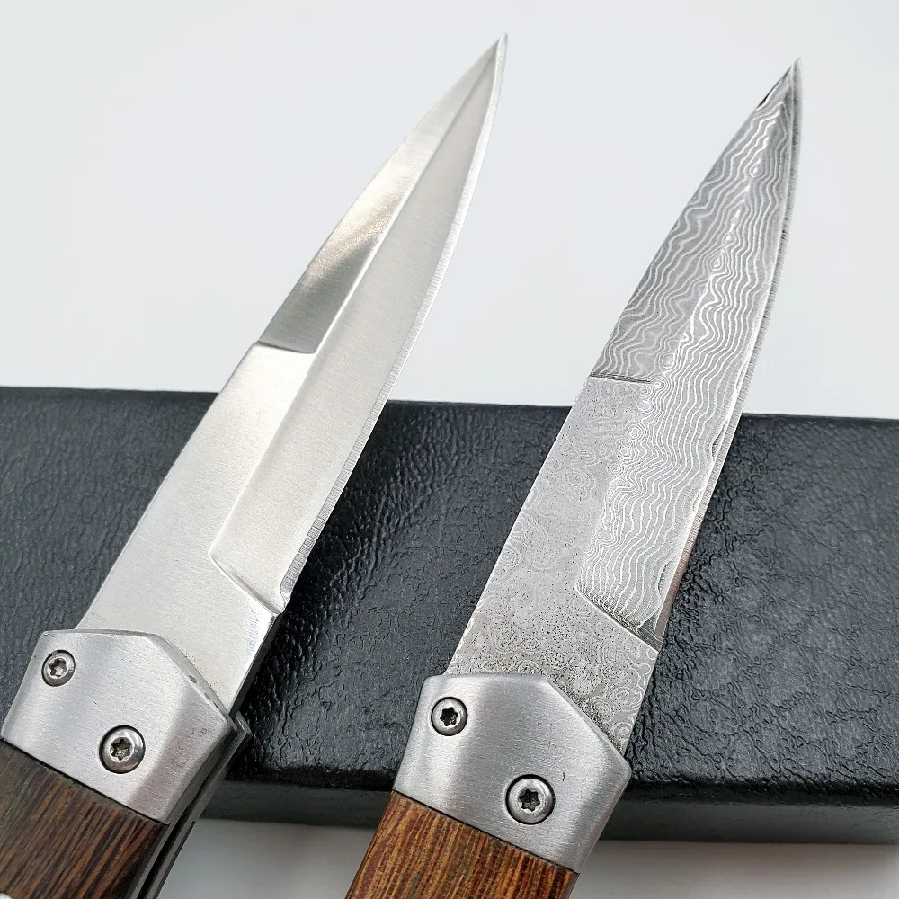 JSSQ складной карманный нож дамасская деревянная ручка Крестный отец тактические ножи для выживания на открытом воздухе боевые ножи для кемпинга охоты EDC инструмент