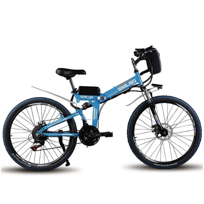 24 inch  folding electric mountain bike 48V lithium  battery electric bicycle 500W motor ASSIST range 60km max speed 40km