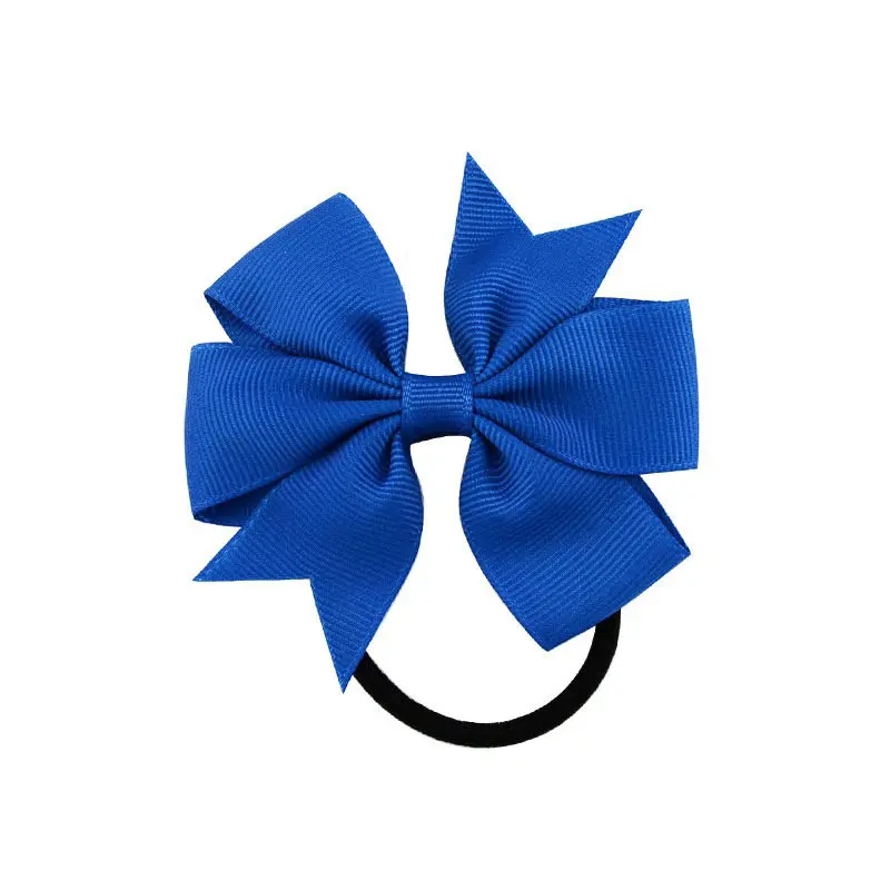Модные 1 шт. красочные ленты бант эластичные резинки для волос 20 цветов милые веревки аксессуары для волос подарок - Цвет: Royal Blue