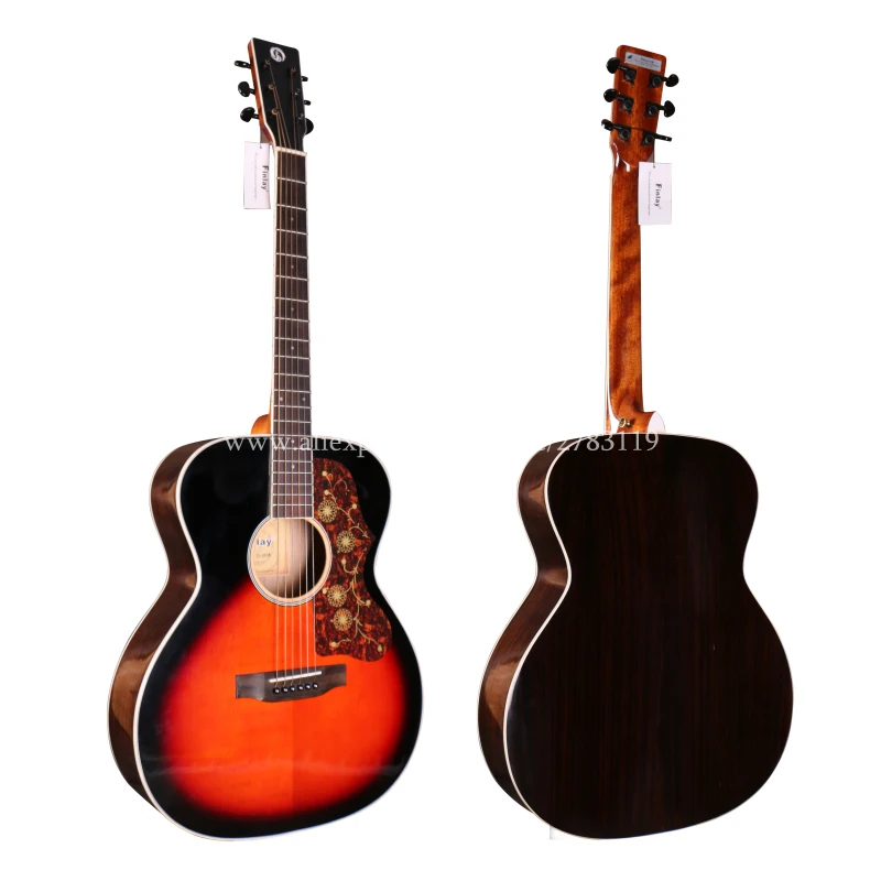 

Professional Solid Top Guitar,40" Acoustic Guitar,Solid Spruce Top/Rosewood Body, guitars china With Hard case,OM Body style