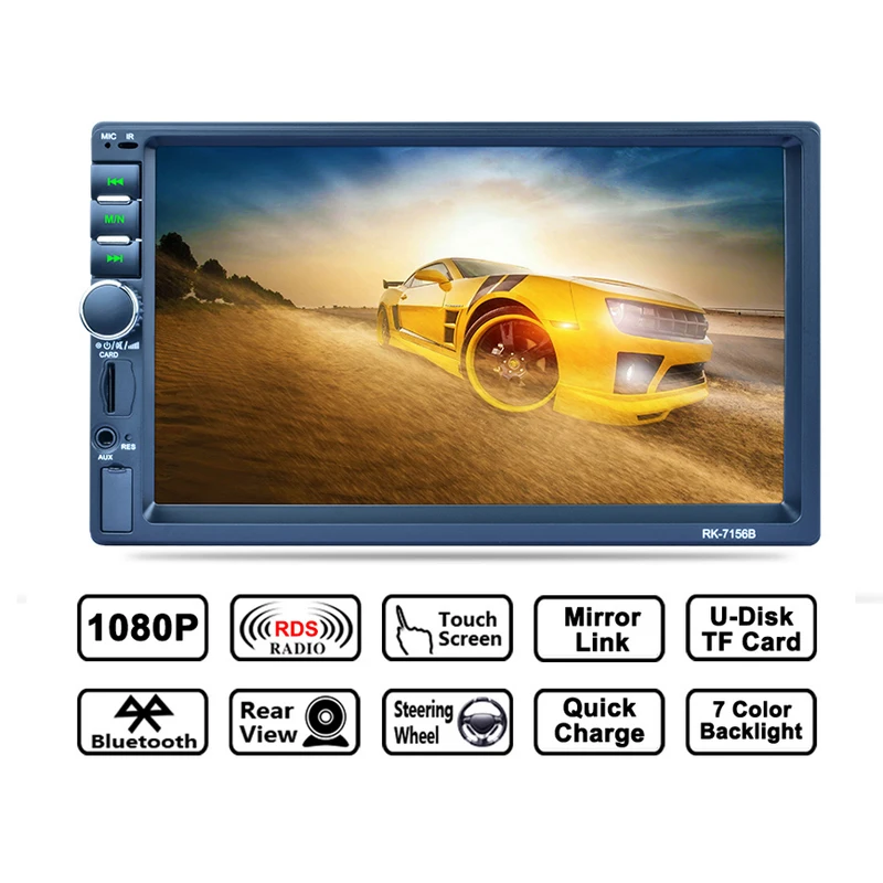 

GUBANG WCE system Car Multimedia Player MP5 Player HD Touch Screen RDS Radio Mirro Link BT Rearview Steering Wheel
