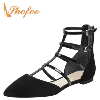 Black Nude Strappy Closed Pointed Toe Flat Woman T-Strap Zipper Buckles Large Size 11 16 For Ladies Summer Footwear Dress Shoes
Black Nude Strappy Closed Pointed Toe Flat Woman T-Strap Zipper Buckles Large Size 11 16 For Ladies Summer Footwear Dress Shoes