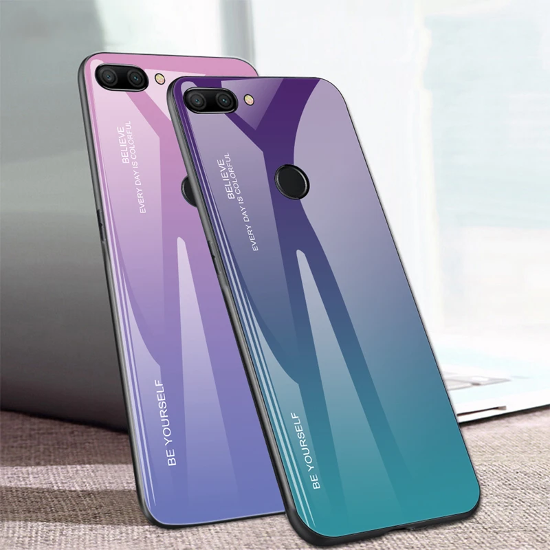 

For Huawei Mate 20 10 Lite P20 Pro Nova 3 3i 2i P Smart Plus Case Shockproof For Honor 8X Gradient Glass Phone Back Cover
