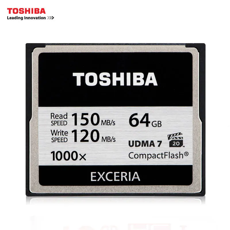 

TOSHIBA EXCERIA Compactflash Memory CF Card 32GB 64GB 128GB Up to 150MB/s Read Speed UDMA7 1000X for 4K and Full HD video