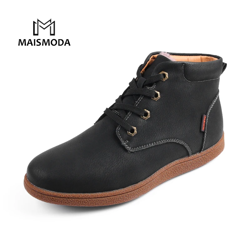 MAISMODA/брендовые модные кожаные ботинки «Челси»; мужская осенне-зимняя обувь; ботильоны на молнии с мехом в стиле ретро; большие размеры; водонепроницаемые; YL381