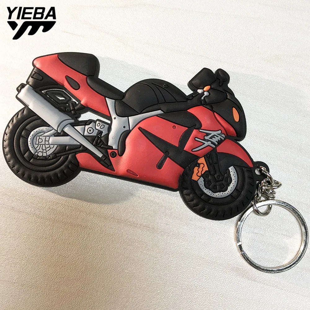 3D Motorcycle Accessories KeyChain Rubber Motorcycle Key Chain For Suzuki Haynbusa GSXR1300 GSXR10000 GSXR600 GSXR750 2013-2017
