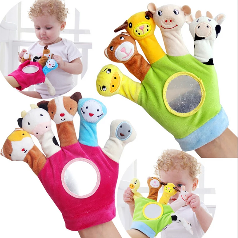

Kids puppets toy 0-1 year old baby cloth finger baby newborn baby hand gloves play Puppets cartoon boy girl toys