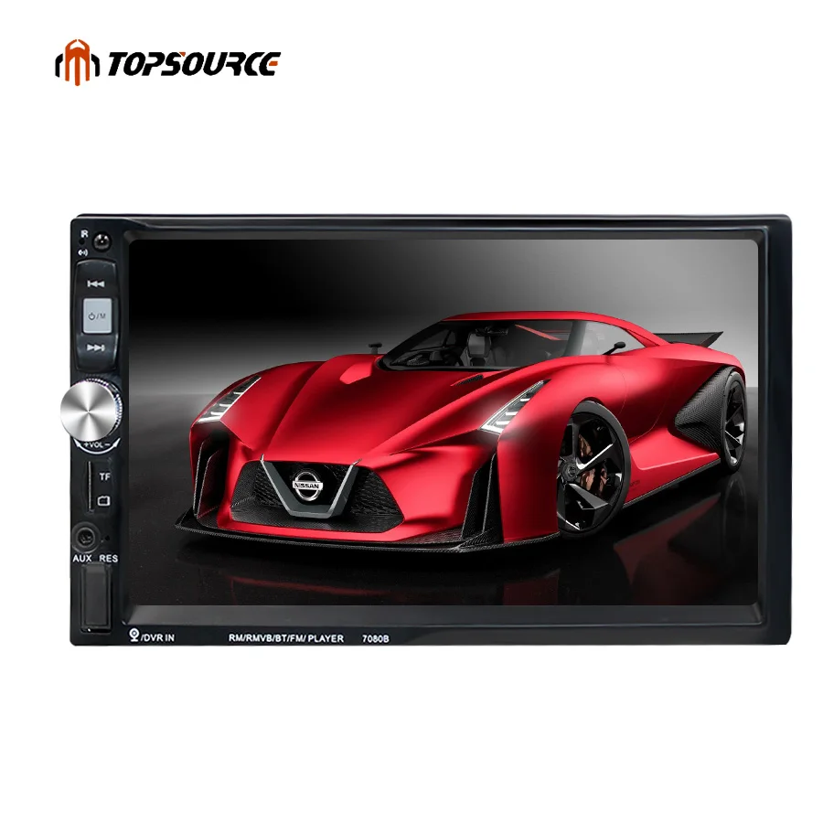 

TOPSOURCE 7" Car 7080B 7" Car Video Multimedia Player HD Touch Screen FM Bluetooth Stereo Radio Car MP3 MP4 MP5 Audio USB