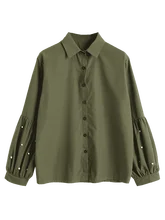 Autumn font b Women b font Turn Down Collar font b Blouse b font Casual Loose