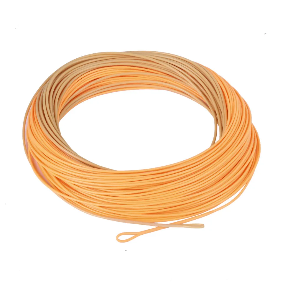 Maximumcatch ConnectCore اطلاق النار خط 100ft القش/البرتقال 20lb/30lb العائمة تشغيل خط صنارة صيد السمك بذبابة الصيد الصناعية مع 2 حلقات ملحومة