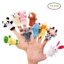 10 pièces/ensemble dessin animé Animal doigt marionnette bébé jouets en peluche pour enfants beaux enfants jouets en peluche bébé faveur poupées vingerpoppetjes