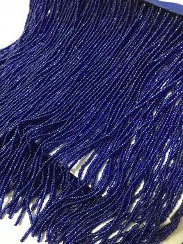 

SYJ-5630 top selling beaded Fringe Ribbon Trim Fringe Tassel Lace Trim in royal blue for Clothing Decoration