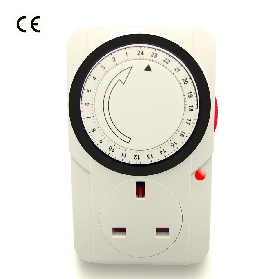 

UK Plug 24 Hour Plug-in Programmable Mechanical Electrical Program Timer Power Switch 13A 230V Energy Saver