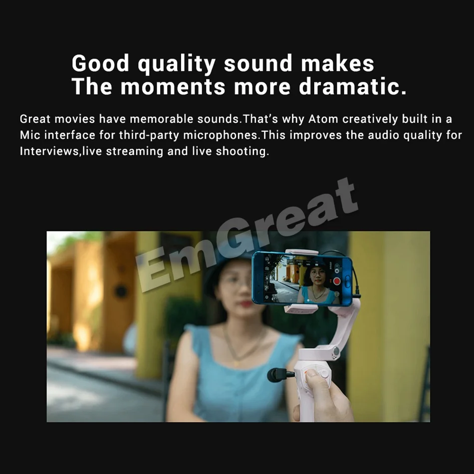  Snoppa Atom 3-Axis Foldable Pocket-Sized Handheld Gimbal Stabilizer for iPhone Smartphone GoPro & W