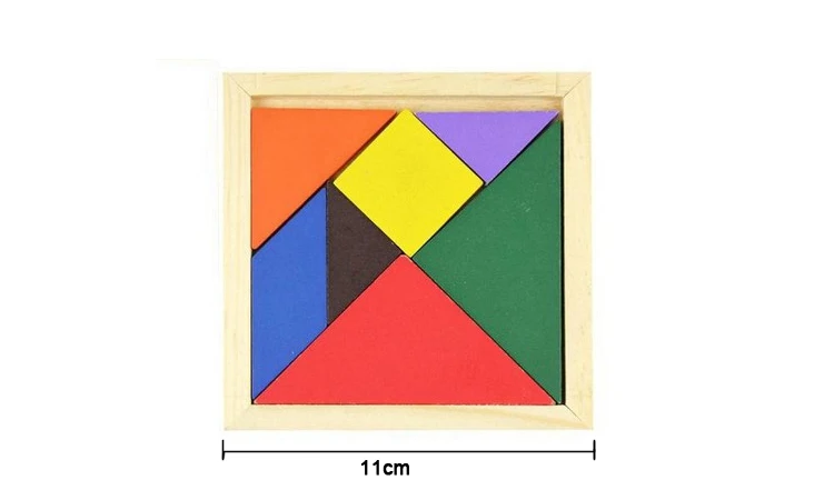 Деревянная головоломка Tangram 7 шт., игрушки для детей, красочные Обучающие Развивающие кубики, игра, умные игрушки