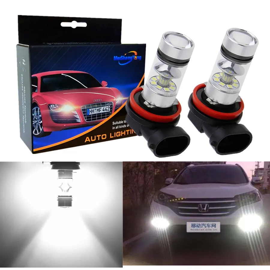 

2pcs H11 H8 LED Fog Light Bulbs 9005 HB3 HB4 9006 Car Running Lights Auto Driving Lamp 12V 24V 6000K White