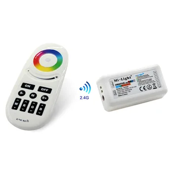

DC12-24V 24A Milight RGBW RGBWW RGB 4 Channel LED Strip Controller With 5050 RGB Strip Wireless Remote Box 1 Set led controller