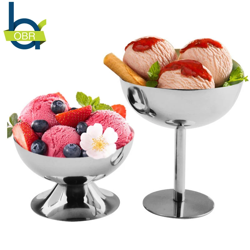 OBR Stainless Steel Ice Cream Cup Durable Children Dessert Bowl for Kids Couples Lovely Gift