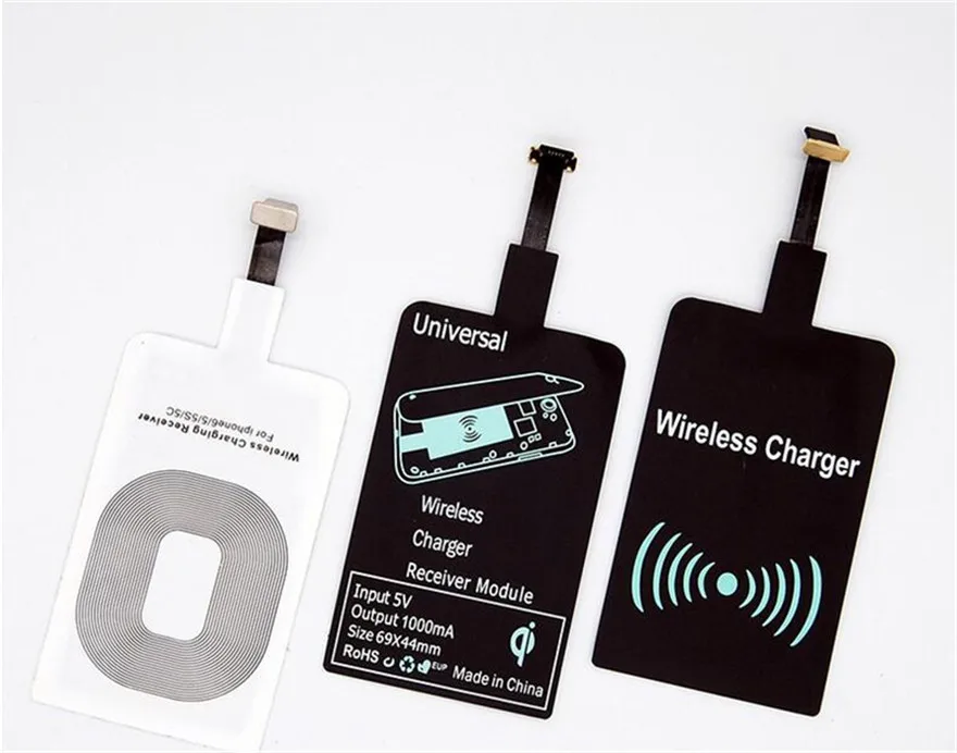 500pc 유형 C 8 핀 마이크로 usb 안드로이드 범용 Qi 무선 충전기 수신기 삼성 안드로이드 아이폰에 대한 코일 어댑터 충전